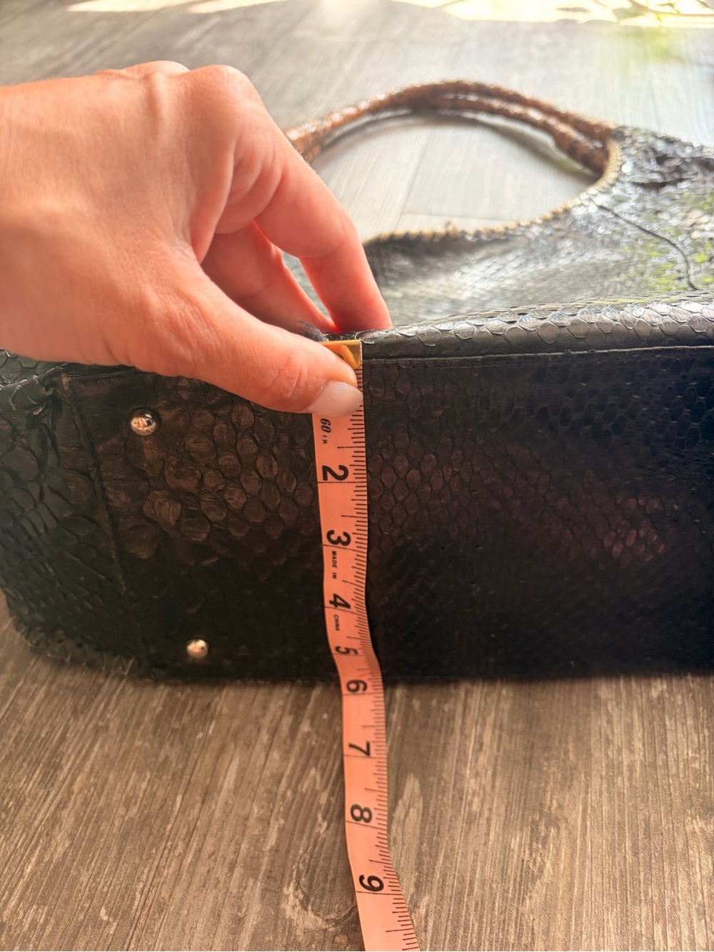 Large Handmade Python skin Hobo Bag - Picture 11 of 15